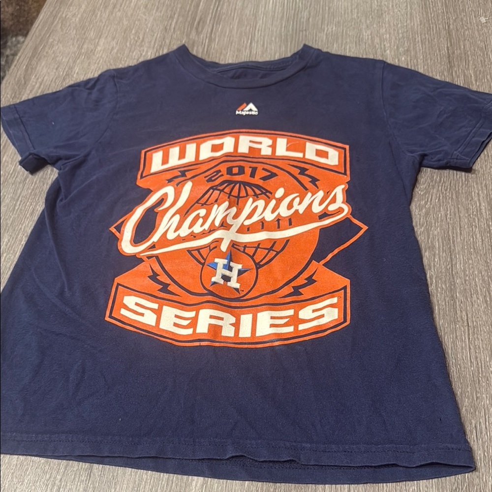 Hanes Kids World Champions T-Shirt - Navy and Orange